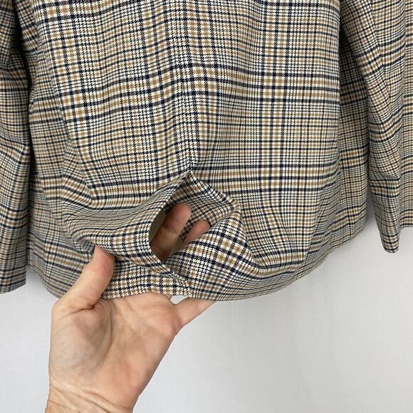 J Jill Blazer Womens Large Beige Plaid Relaxed Academia Fall Neutral Corpcore - Picture 6 of 12